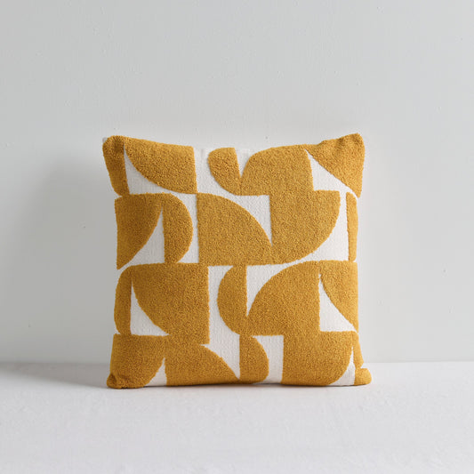 Coussin Sharda - Blanc/Soleil - 50x50cm