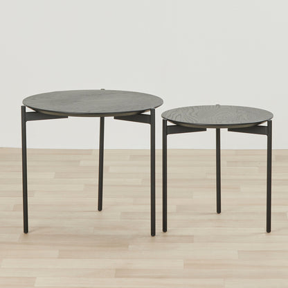 Table gigogne Silas - Noire - 2 pièces