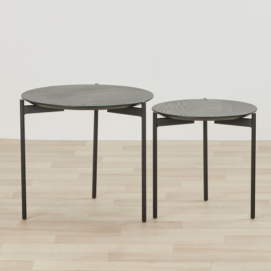 Table gigogne Silas - Noire - 2 pièces