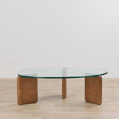 Table basse Pascal - Pin foncé/Verre