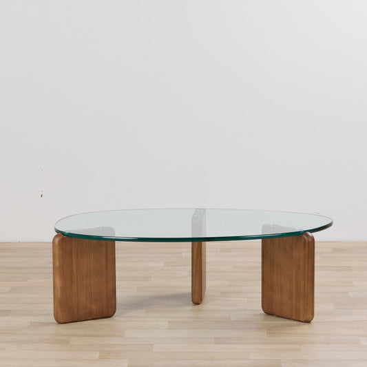 Table basse Pascal - Pin foncé/Verre