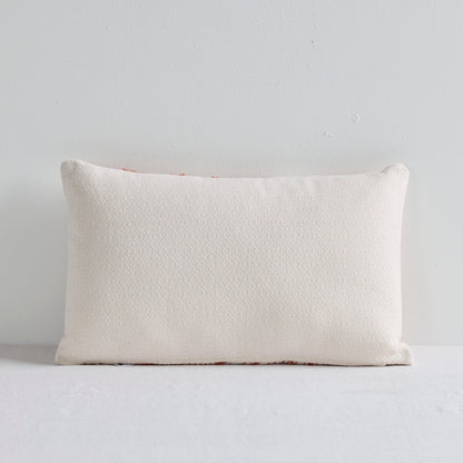 Coussin à motif feuillage - Blanc/Terre cuite - 30 x 50 cm