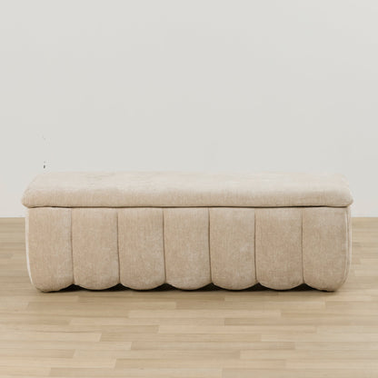 Pouf de rangement Trento - Naturel