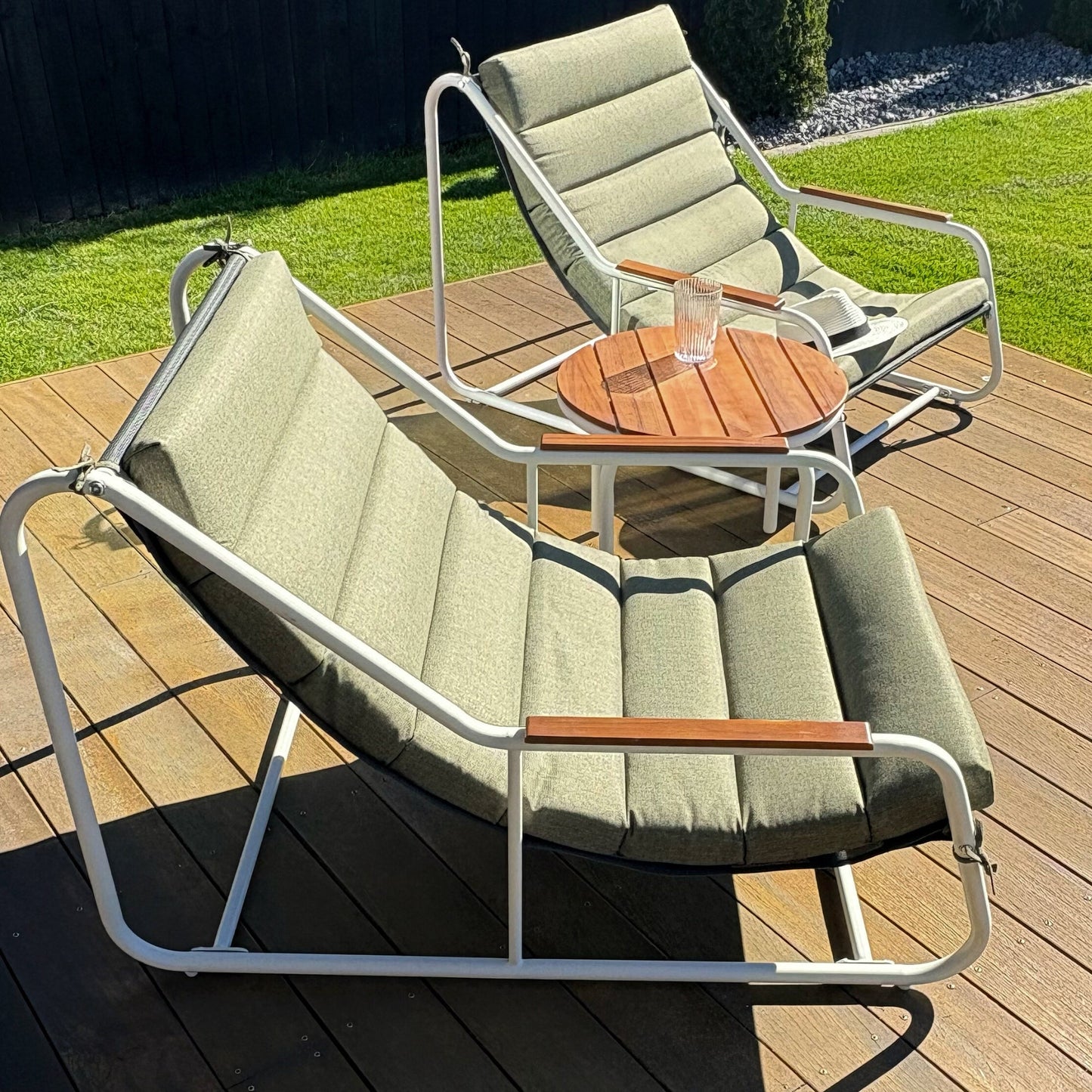 Ensemble de chaises longues Cabana - 3 pièces - Vert