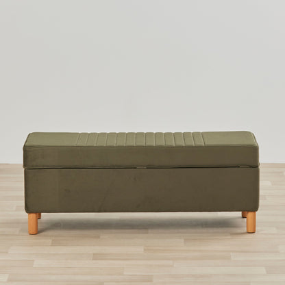 Pouf de rangement - Vert olive