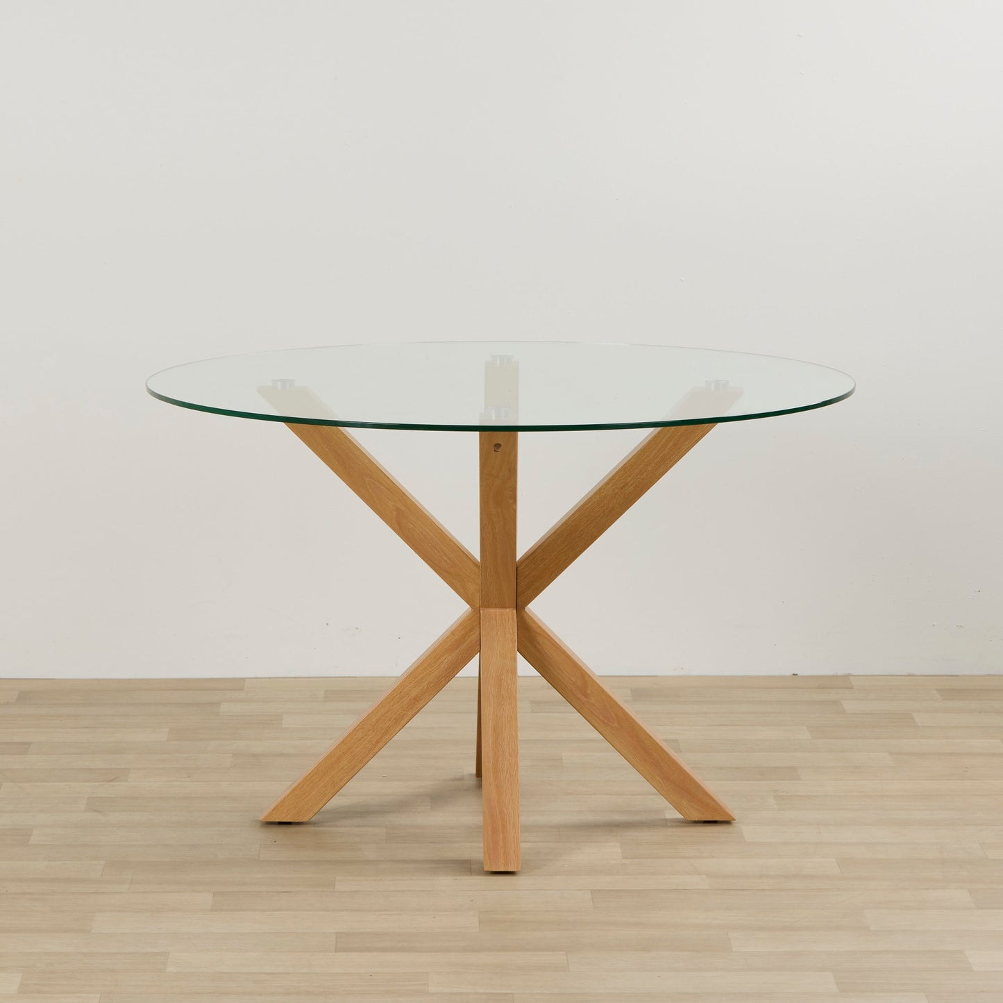 Table de salle à manger ronde Gladstone - Feuille de chêne/Verre