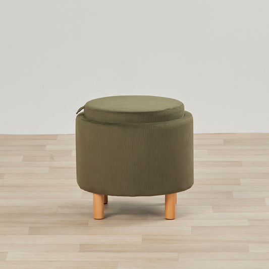 Pouf à plateau - Vert olive
