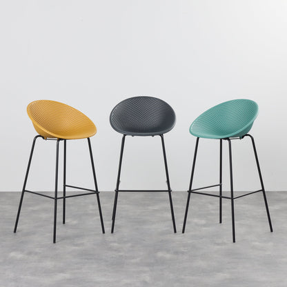 Tabouret de bar Skye - Noir/Gris