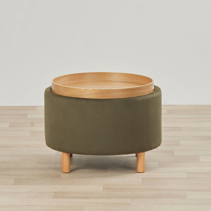 Pouf à plateau Maxi - Vert olive