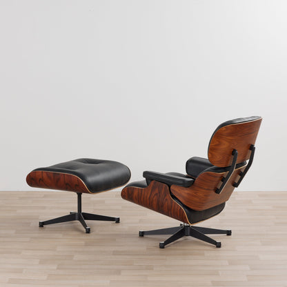 Ensemble fauteuil et repose-pieds Eames (réplique) - Noir