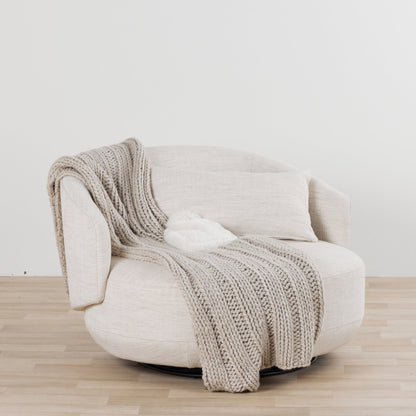 Plaid en grosse maille - Gris